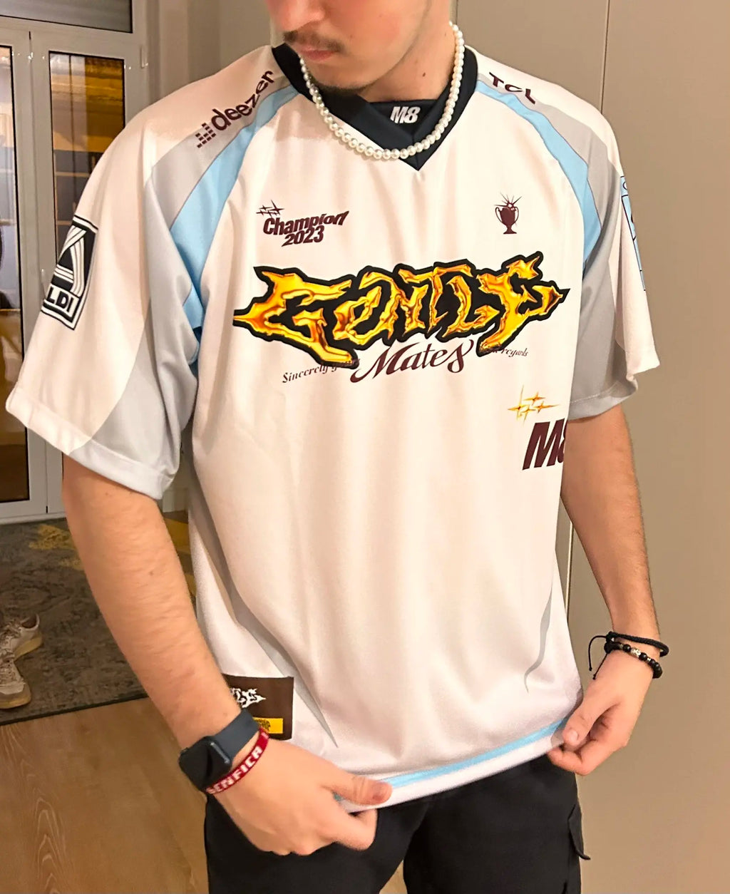 Men and Women's Summer Breathable V-Neck Short-Sleeved Children's Casual T-Shirt E-sports 3D Print M8 Maillotrose Fans Jersey