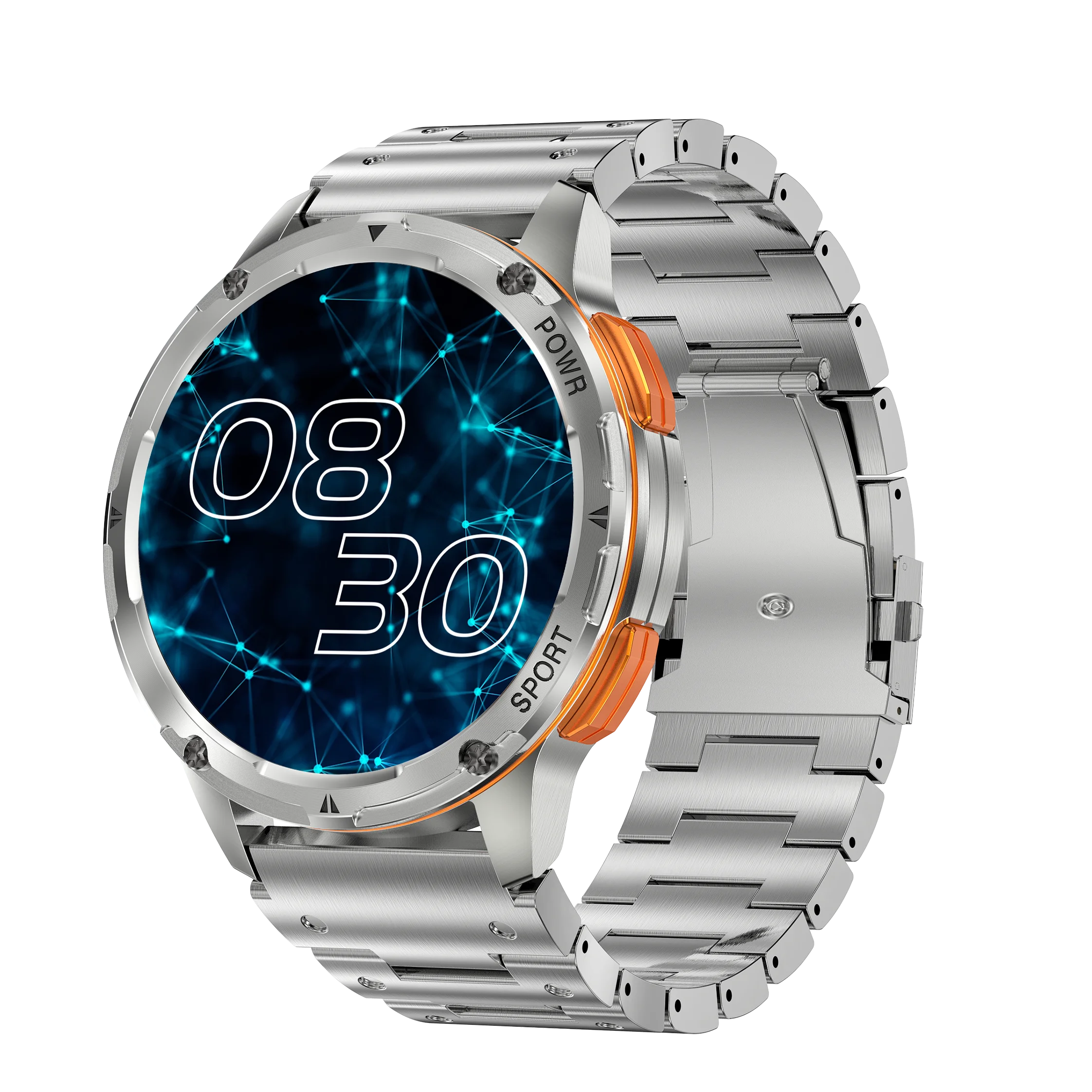 ساعة ذكية أنيقة AMOLED AK59 فاخرة BT call 400mah بطارية كبيرة حزام مطاطي معدني ساعات نسائية رياضية AK59 ساعة ذكية