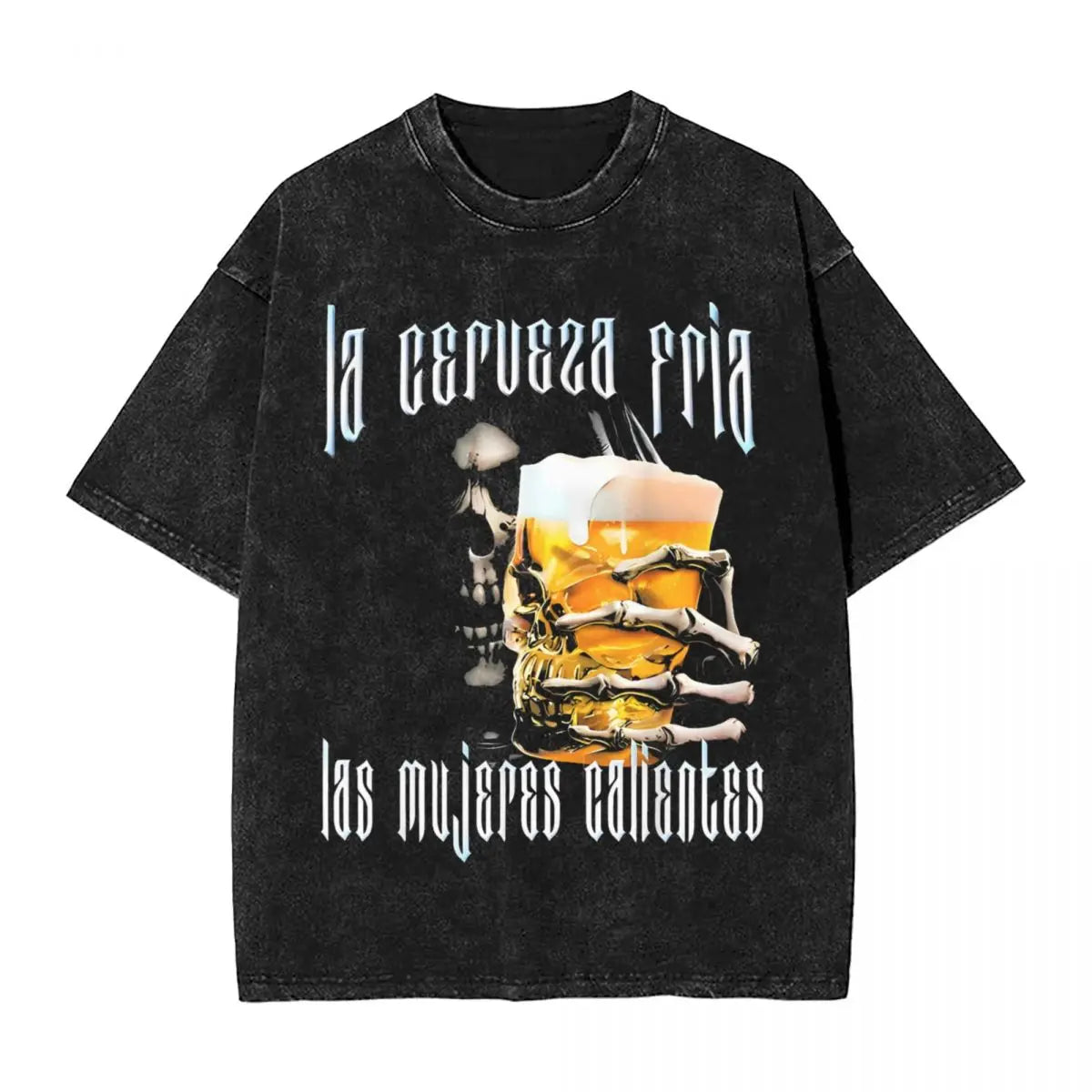 تي شيرت Calacas Chidas Gym Fitness Con Frases Sarcasticas Washed للرجال والنساء، تي شيرتات كلاسيكية، ملابس الشارع Harajuku كاجوال للجنسين