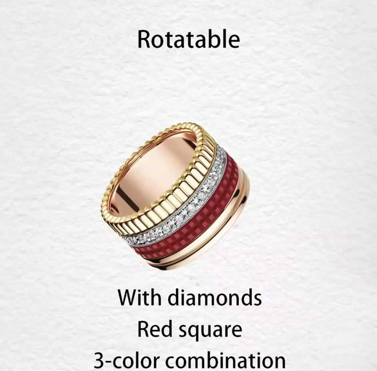 خواتم دوارة فاخرة على الطراز الفرنسي للرجال والنساء قابلة للدوران مصنوعة من مادة الموزانيت عالية الجودة باللونين الأسود والأبيض هدية للمهرجانات