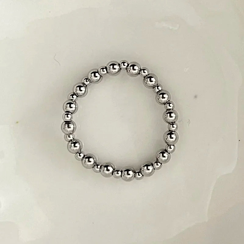 خاتم أنيق من لؤلؤ المياه العذبة مع خرز من الفولاذ المقاوم للصدأ، خواتم زفاف عصرية مصنوعة يدويًا للنساء والفتيات، متوفرة بالجملة