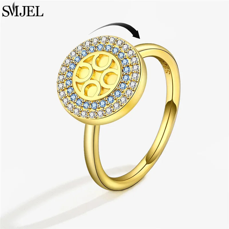 خواتم فاخرة دوارة على شكل حيوانات لتخفيف التوتر للنساء، خواتم دوارة لطيفة على شكل زهرة وقلب ويعسوب، خاتم مضاد للتوتر، مجوهرات زفاف