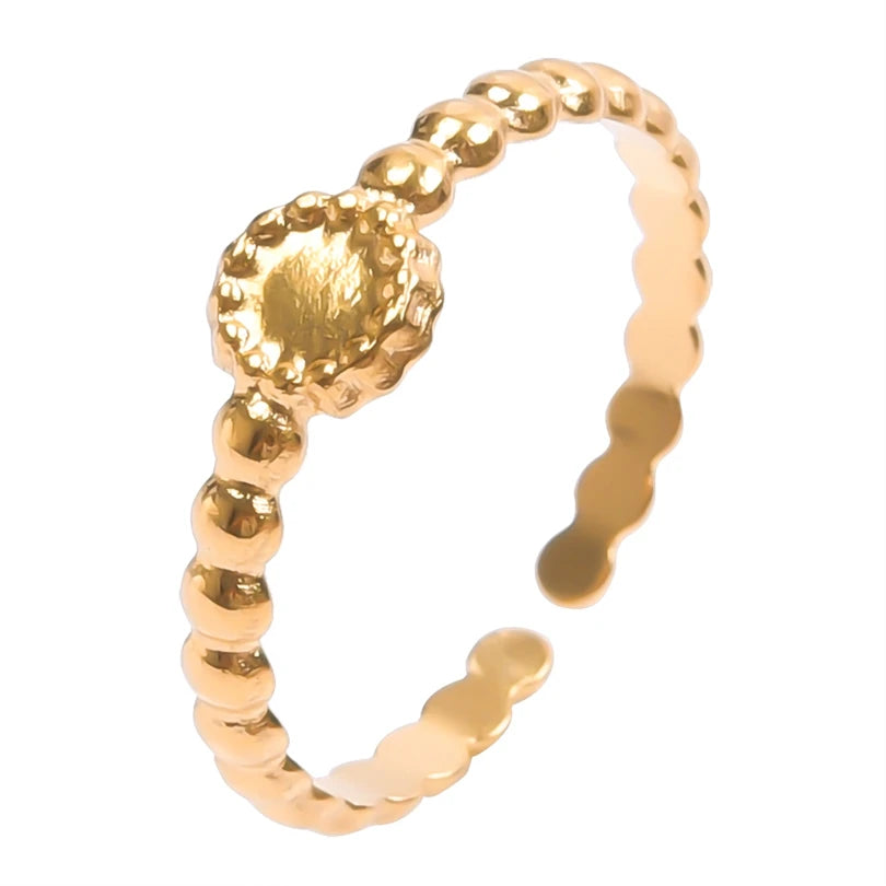 ٦ قطع/عبوة من حلقات مطلية بالذهب بقاعدة من الفولاذ المقاوم للصدأ، خواتم مفاصل فارغة يمكنك صنعها بنفسك للنساء، مجوهرات ساحرة لا يتغير لونها، بيع بالجملة