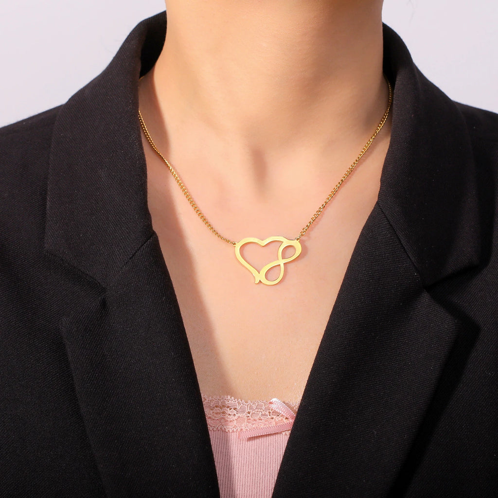 قلادة Skyrim Infinite Love من الفولاذ المقاوم للصدأ للنساء، قلادة مجوهرات عصرية، هدية عيد الميلاد للزوجين