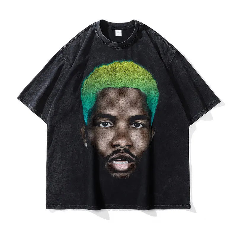 تي شيرتات كبيرة الحجم بتصميم هيب هوب راب مغسول عتيق، تي شيرت كبير الحجم مطبوع عليه DTG، تي شيرتات هاراجوكو Y2K بأكمام قصيرة للرجال، 100% قطن