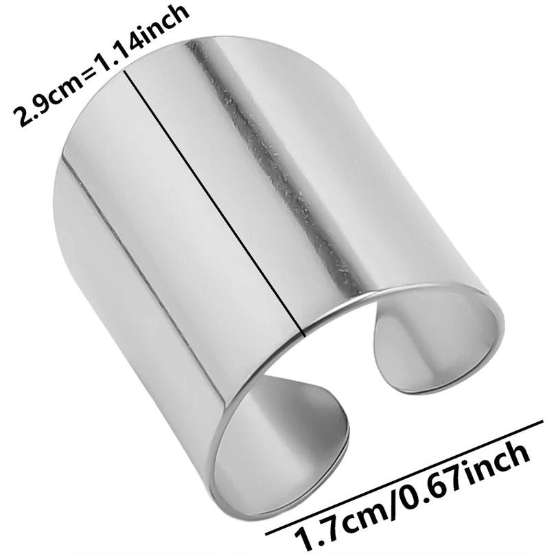 خاتم واحد من الفولاذ المقاوم للصدأ، مقاوم للماء، بتصميم مميز، مفتوح، ذو ملمس بارز، بتصميم عتيق مجوف وغير منتظم، متعدد الطبقات.