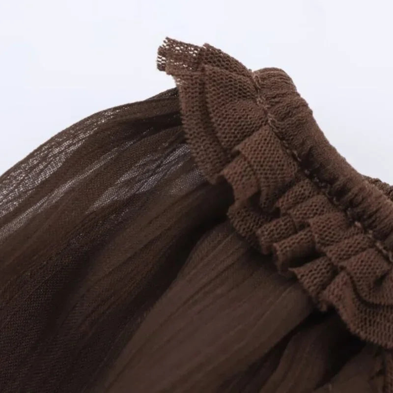 تي شيرت فضفاض ورقيق برقبة دائرية وقصة ضيقة من الدانتيل مع إحساس بالطبقات، تي شيرت خريفي كاجوال أنيق للنساء، ملابس الشارع، تي شيرت