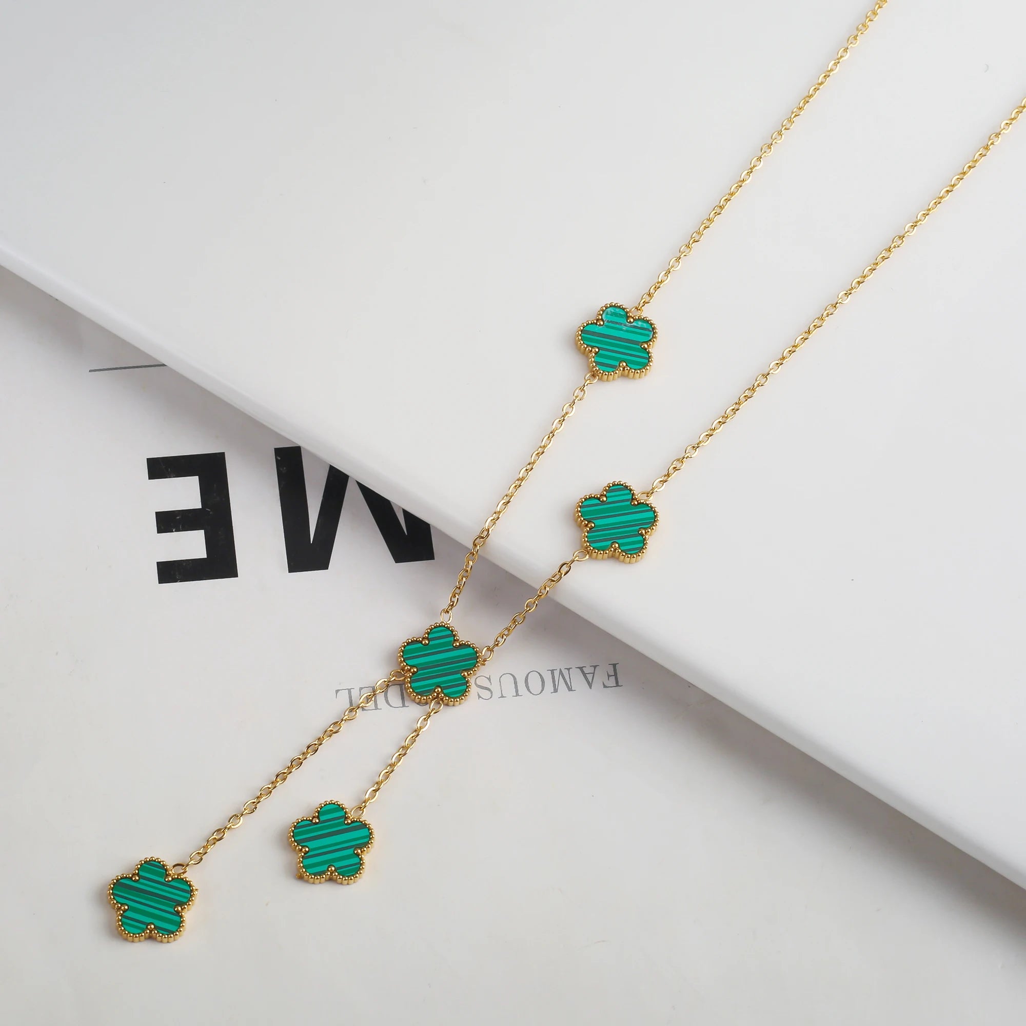 سوار جديد قابل للتعديل بتصميم جديد، مصنوع من الفولاذ المقاوم للصدأ 316L المطلي بالذهب، مزين بزهرة نباتية وخمس بتلات، هدية فاخرة للنساء