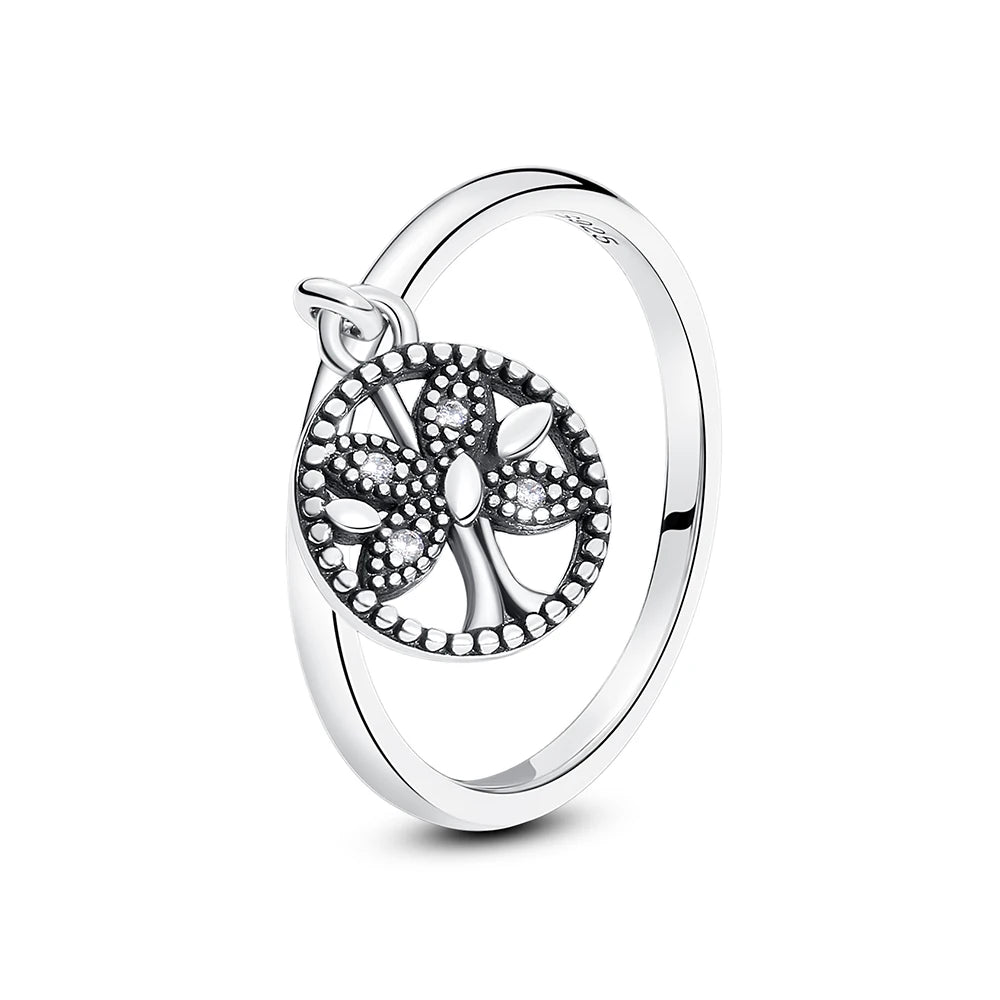 خواتم فضة إسترليني عيار 925 للنساء، بتصميم تاج أصلي، وقلب، وعظمة الترقوة، وخاتم خطوبة وزفاف من الذهب الوردي مرصع بالكريستال، مجوهرات فاخرة