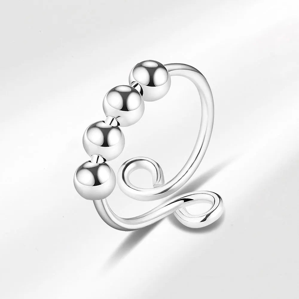 خواتم فضية مضادة للتوتر والقلق، عيار 925، خواتم دوارة للنساء والرجال، خواتم ذهبية عتيقة للأزواج، مجوهرات، شحن مجاني، هدية