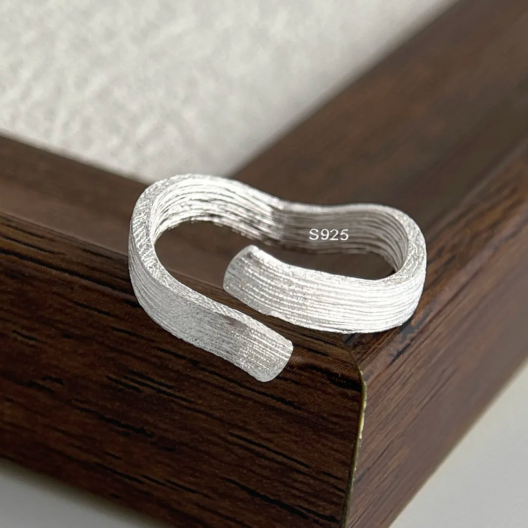 خواتم من الفضة الإسترليني عيار 925 للنساء والأزواج، بتصميم بسيط مصنوع يدويًا، مزينة بالزهور والأقواس والقلوب، هدية مجوهرات فاخرة، مضادة للحساسية.