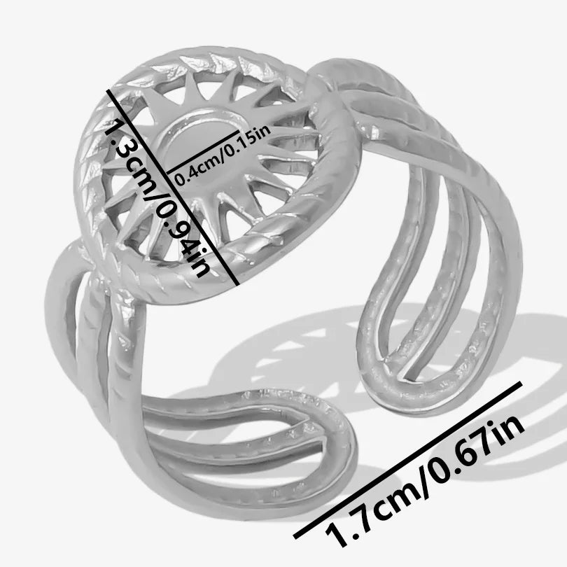 5 قطع/مجموعة خواتم من الفولاذ المقاوم للصدأ، لون ذهبي، قابلة للتعديل، مفتوحة، بتصميم عصري، مجوهرات نسائية أنيقة، لا يتغير لونها