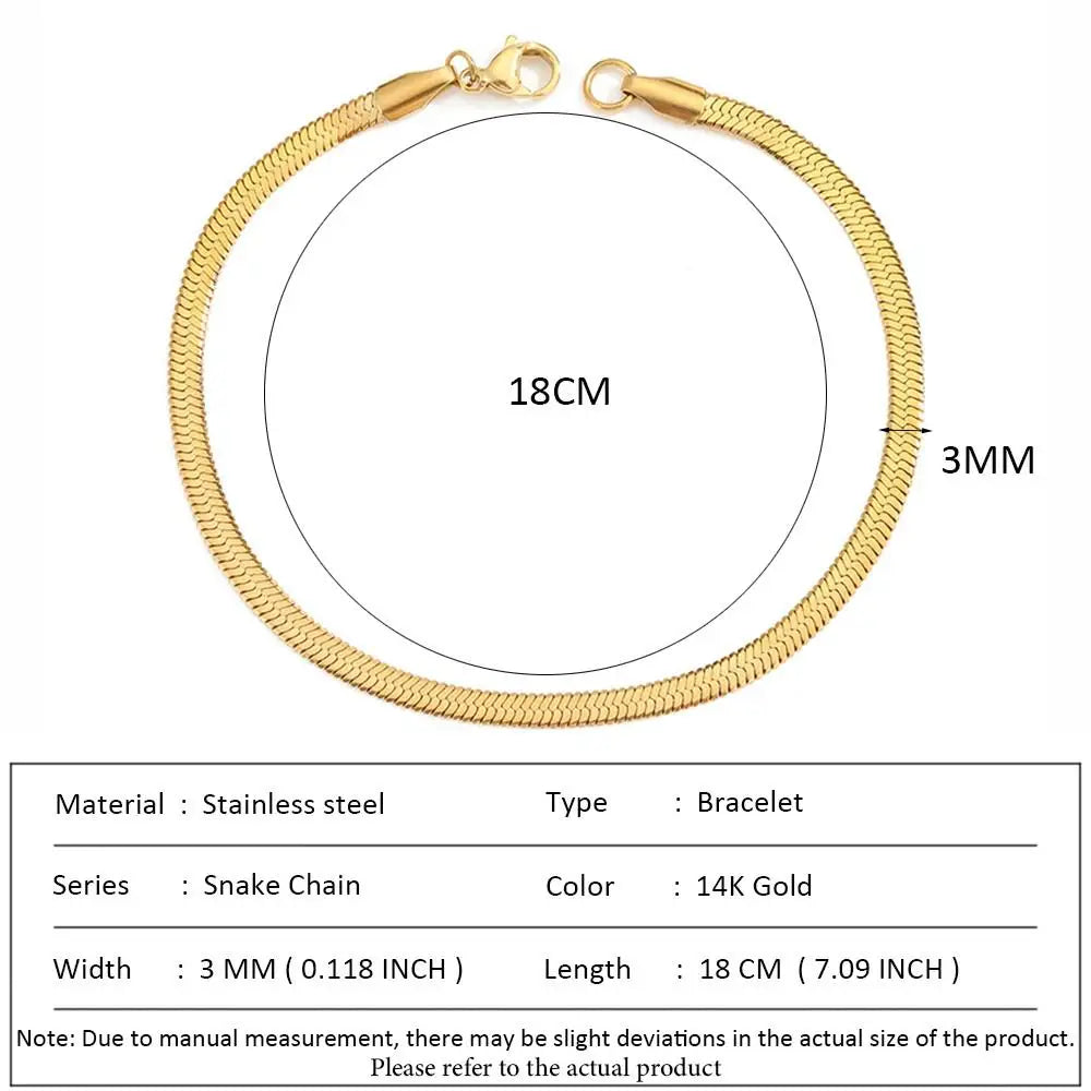 أساور سلسلة الثعبان الكلاسيكية من SUNIBI للنساء، تصميم عصري وأنيق، مصنوعة من الفولاذ المقاوم للصدأ، سوار سلسلة كوبية، هدية مثالية للمرأة العصرية، مجوهرات