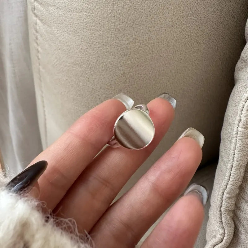 خاتم مفتوح من الفضة الإسترليني عيار 925 بتصميم بانك على شكل قلب، بتصميم هندسي غير منتظم، قابل للتكديس، هدية مجوهرات للنساء والفتيات، خدمة توصيل مباشرة بالجملة