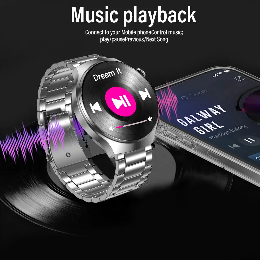 ساعة GL Wear 2025 الذكية الجديدة للرجال بشاشة عالية الدقة وتتبع الصحة ومكالمات بلوتوث ومساعد صوتي وساعة رياضية ذكية
