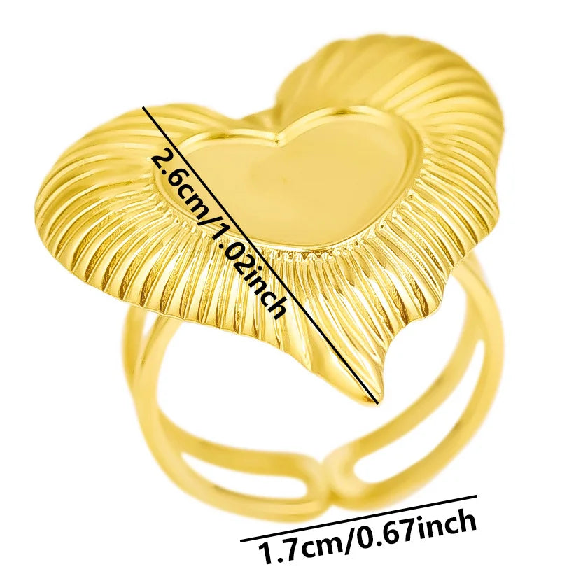 ٦ قطع/عبوة من حلقات مطلية بالذهب بقاعدة من الفولاذ المقاوم للصدأ، خواتم مفاصل فارغة يمكنك صنعها بنفسك للنساء، مجوهرات ساحرة لا يتغير لونها، بيع بالجملة