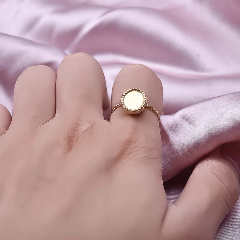 ٦ قطع/عبوة من حلقات مطلية بالذهب بقاعدة من الفولاذ المقاوم للصدأ، خواتم مفاصل فارغة يمكنك صنعها بنفسك للنساء، مجوهرات ساحرة لا يتغير لونها، بيع بالجملة