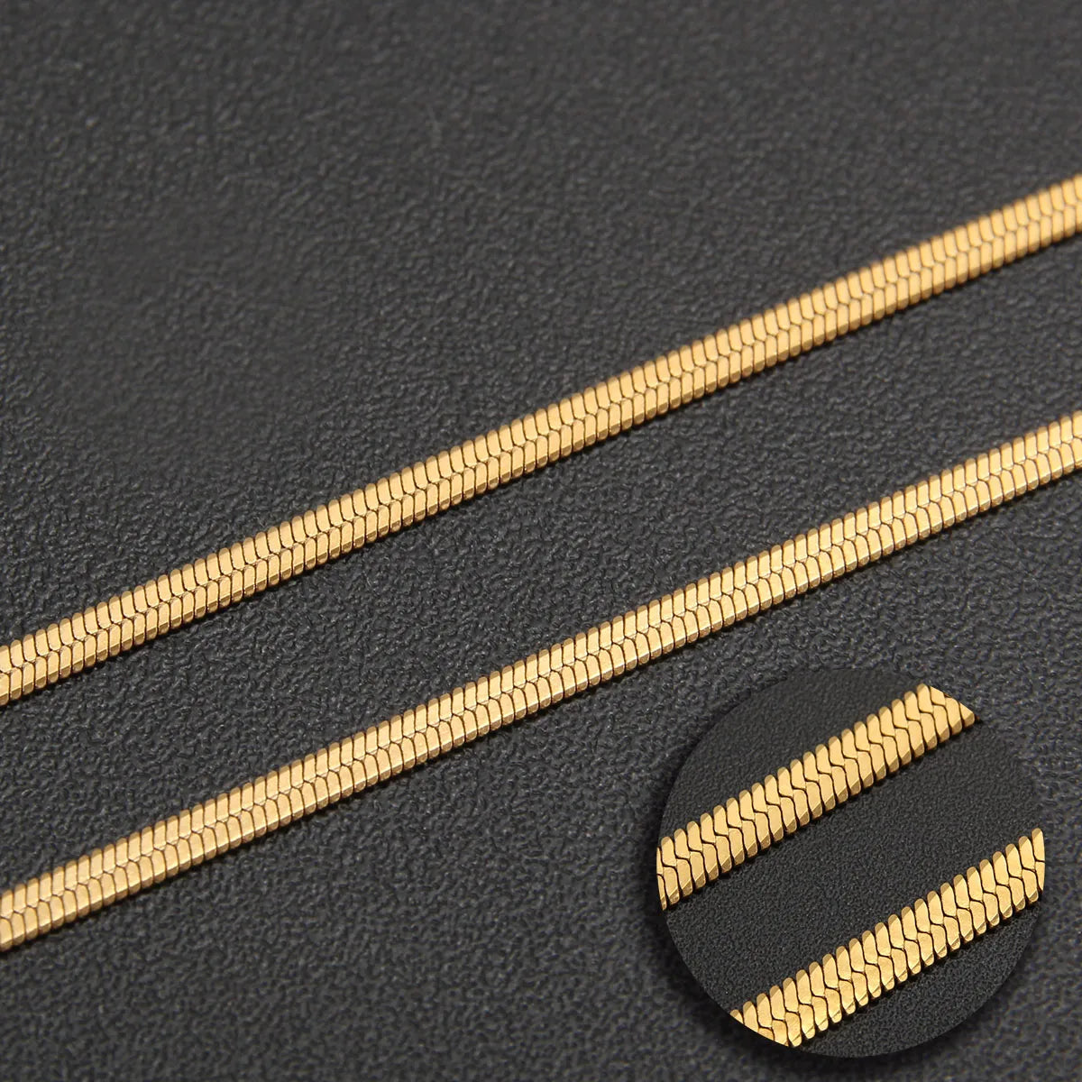 SUNSLL 2/3/4/5MM Stainless Steel Gold Silver Color Flat Herringbone Snake Chain Necklace For Women Men Waterproof Choker Jewelry