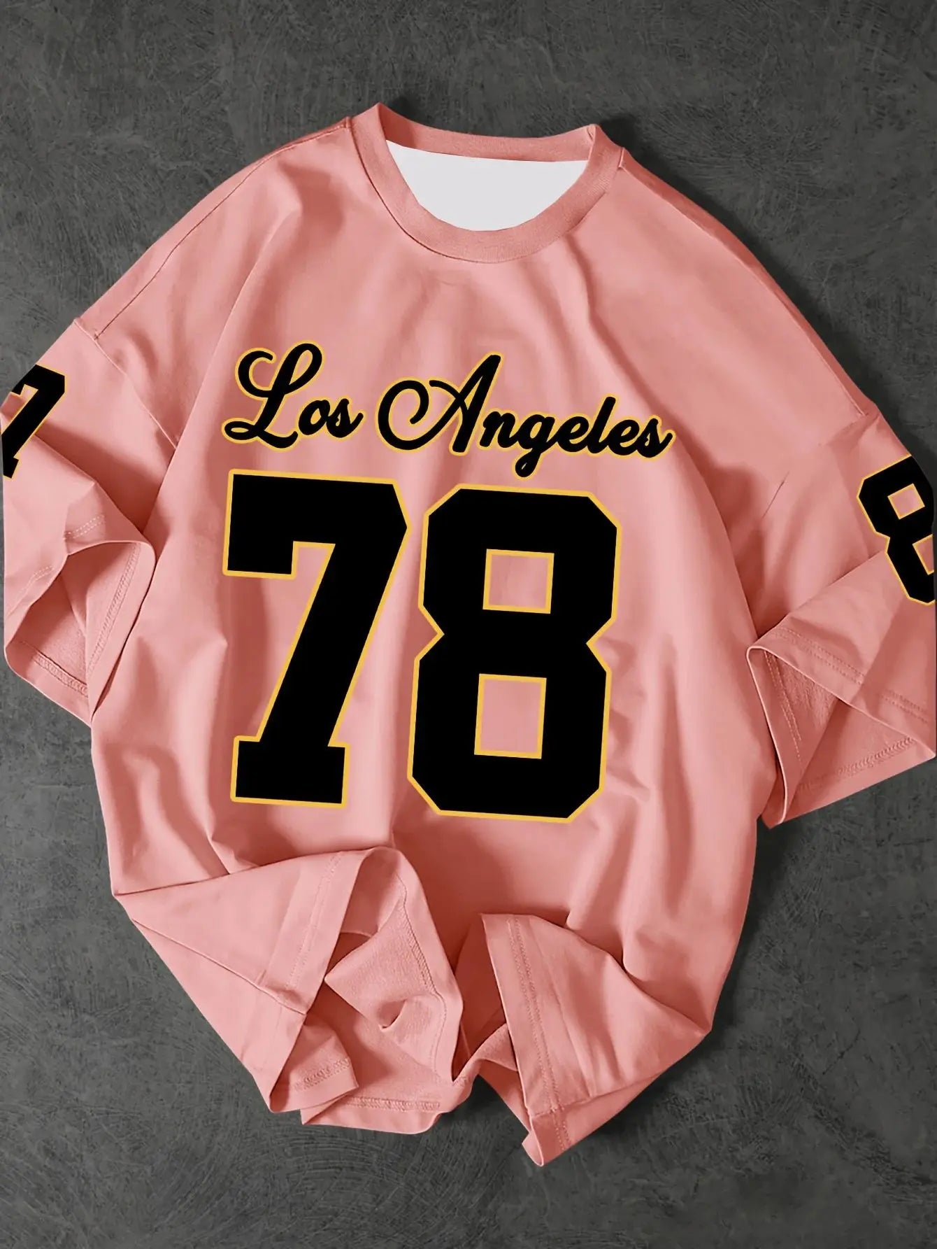 تيشيرت رجالي جديد لصيف 2025، تيشيرت رياضي مطبوع عليه رقم 78 لفريق لوس أنجلوس، بتصميم كلاسيكي وعصري.