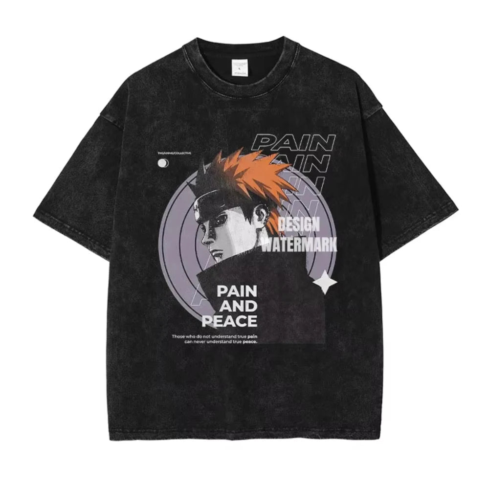 تيشيرتات MINISO، تيشيرتات عتيقة مغسولة، مطبوع عليها صورة أوتشيها إيتاشي، مقاس كبير، ملابس الشارع، مانجا، كاكاشي، ميناتو، أوبيتو، تيشيرتات، للرجال، للنساء