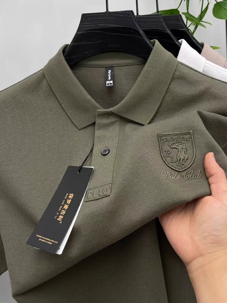قميص بولو رجالي بأكمام قصيرة من العلامة التجارية الراقية مطرز بشعار فاخر مناسب للأعمال التجارية غير الرسمية صيفي قابل للتنفس وعصري من بول تي شيرت