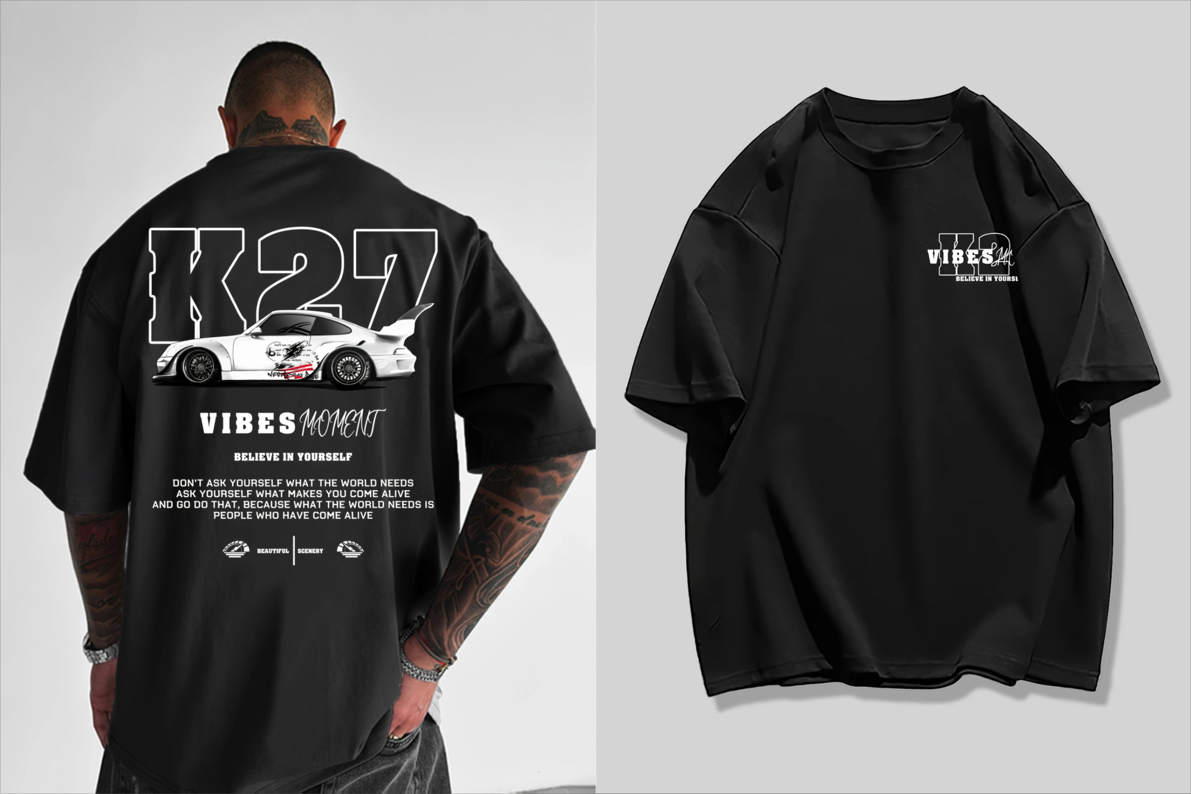 Super Cool Fashion Sports Car Graphic T-shirt Summer Men's 100% Cotton Round Neck Tops Casual Loose Hip-hop Streetwear