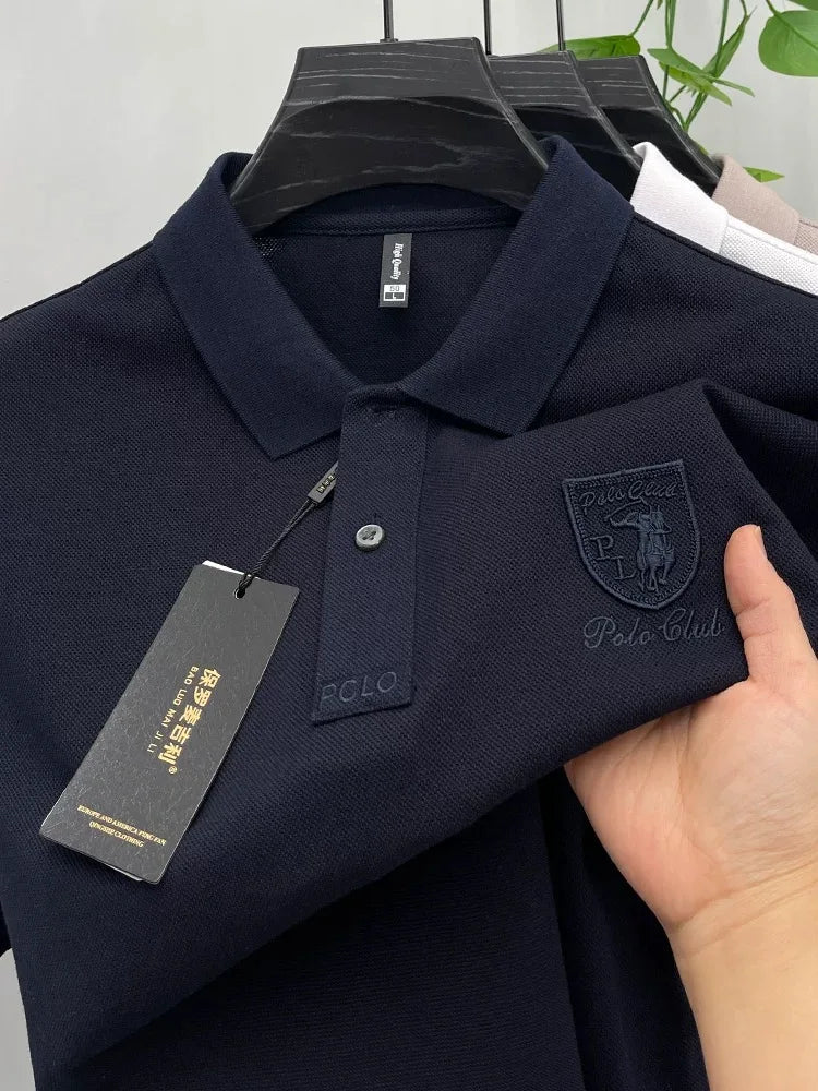 قميص بولو رجالي بأكمام قصيرة من العلامة التجارية الراقية مطرز بشعار فاخر مناسب للأعمال التجارية غير الرسمية صيفي قابل للتنفس وعصري من بول تي شيرت