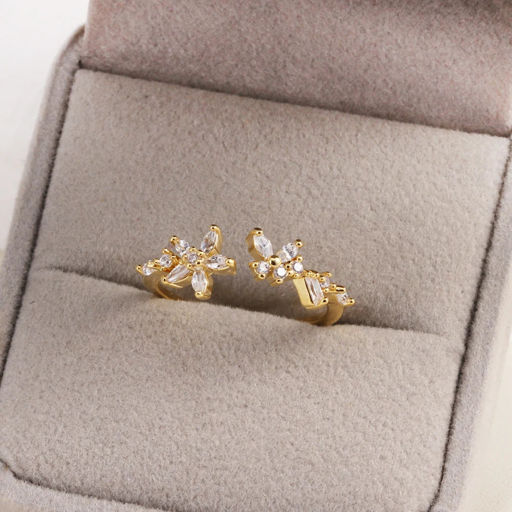 خواتم زهور مرصعة بالزركون المكعب بألوان زاهية ومتألقة للنساء، خاتم فاخر مزين بفيونكة من الزركون الوردي، مجوهرات زفاف للزوجة والصديقة