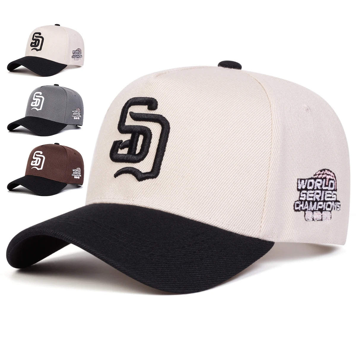 قبعات بيسبول مطرزة بحروف SD للجنسين، قابلة للتعديل، مناسبة للربيع والخريف، وقبعات واقية من الشمس