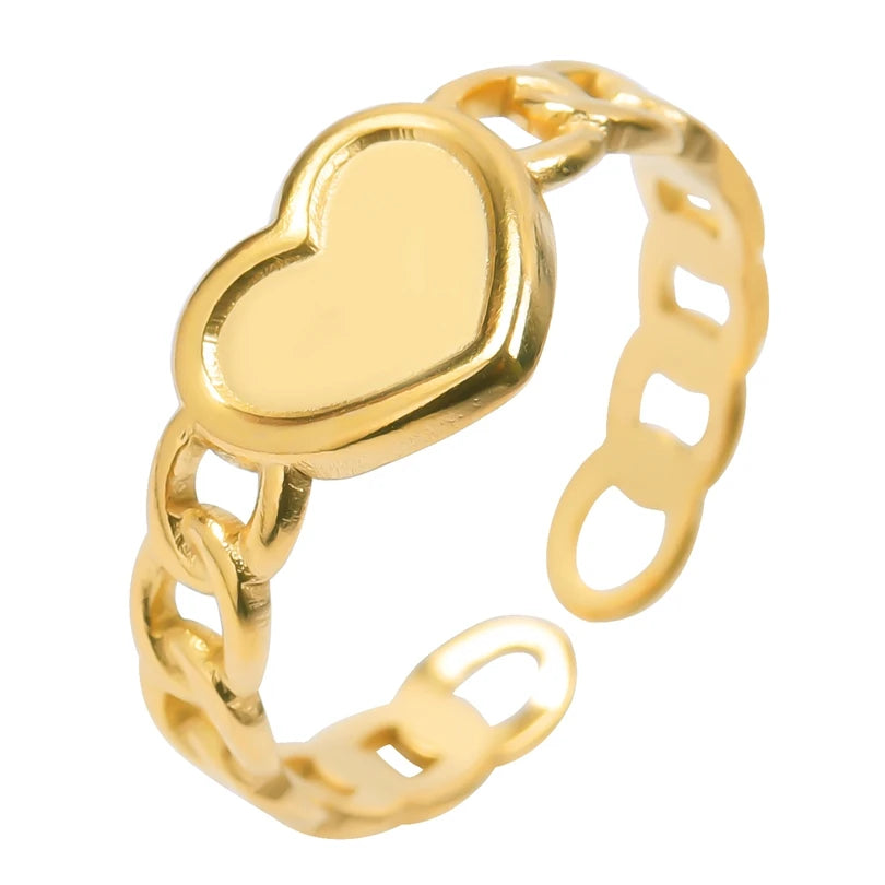 ٦ قطع/عبوة من حلقات مطلية بالذهب بقاعدة من الفولاذ المقاوم للصدأ، خواتم مفاصل فارغة يمكنك صنعها بنفسك للنساء، مجوهرات ساحرة لا يتغير لونها، بيع بالجملة