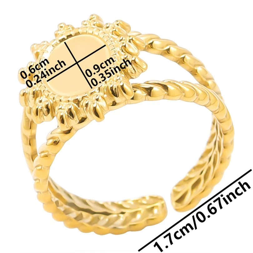 ٦ قطع من الخواتم القصيرة ذات التصميم الهندسي البيضاوي الطويل على شكل قطرة ماء، مصنوعة من الفولاذ المقاوم للصدأ، قابلة للتعديل، مناسبة للنساء والرجال، هدية مثالية للحفلات