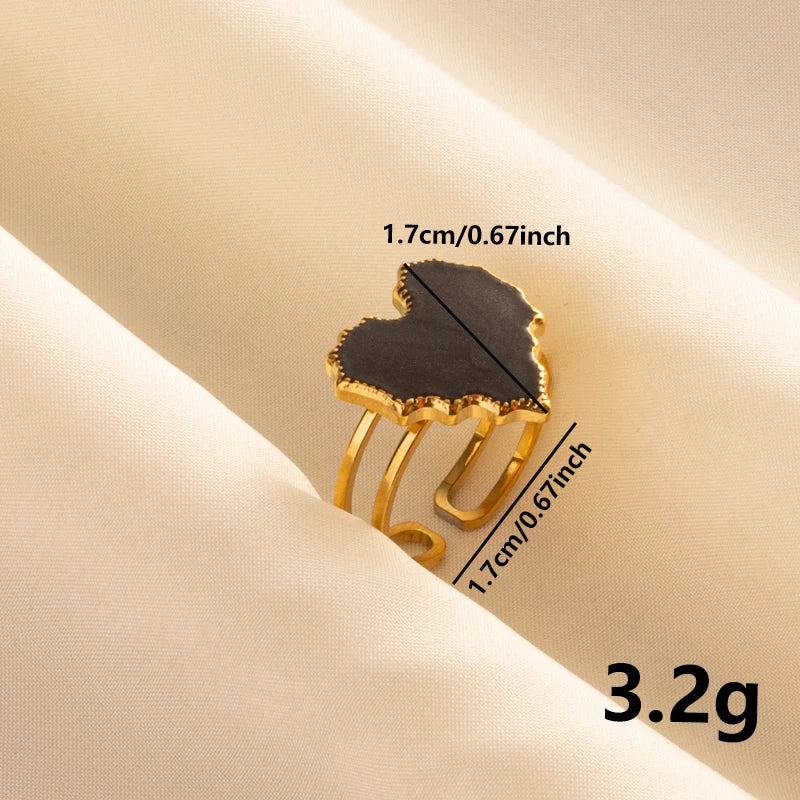 خاتم مفتوح قابل للتعديل بتصميم عين الحسد، قلب، شمس، قلب، للنساء والرجال، إكسسوارات، مينا أسود، مجوهرات عتيقة، خاتم من الفولاذ المقاوم للصدأ، هدية