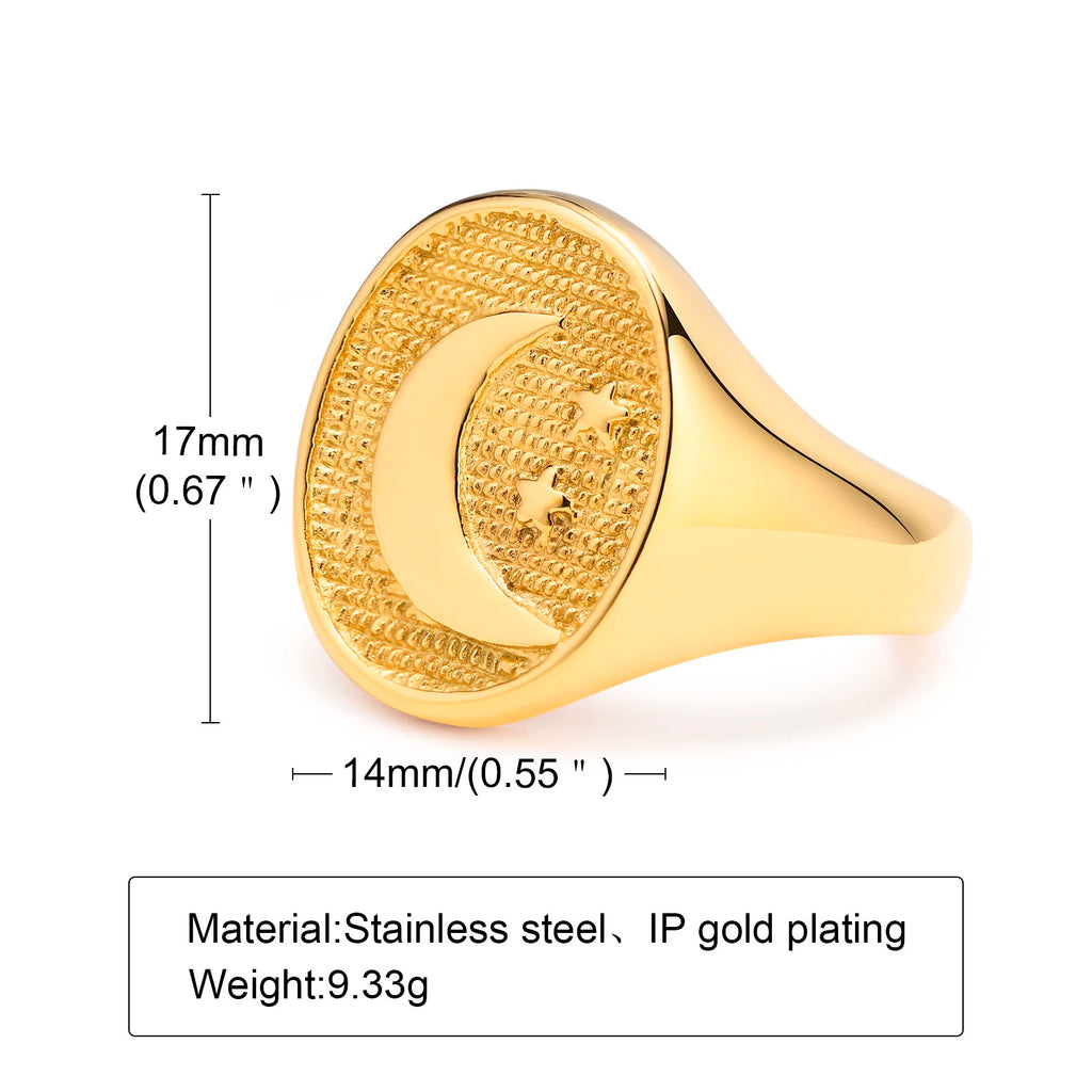 خاتم الخنصر، خاتم التوقيع، خاتم رجالي ونسائي، خواتم توقيع من الفولاذ المقاوم للصدأ مزينة بالزهور، خاتم النجمة الشمالية السماوي من الزركونيا المكعبة