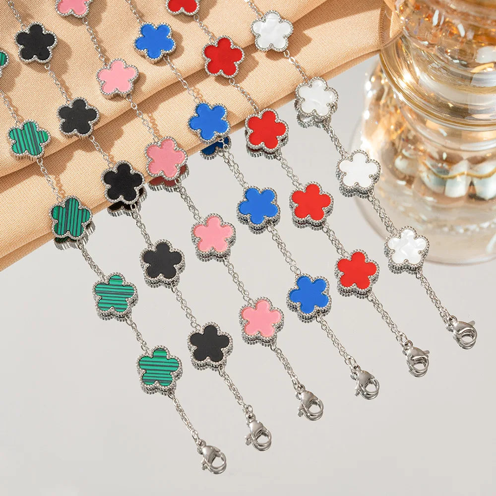 سوار زهرة الحظ بخمس بتلات وخمس أوراق برسيم للنساء، تصميم أنيق ومبتكر مستوحى من زهرة البرقوق، مجوهرات للحفلات، هدايا رائعة