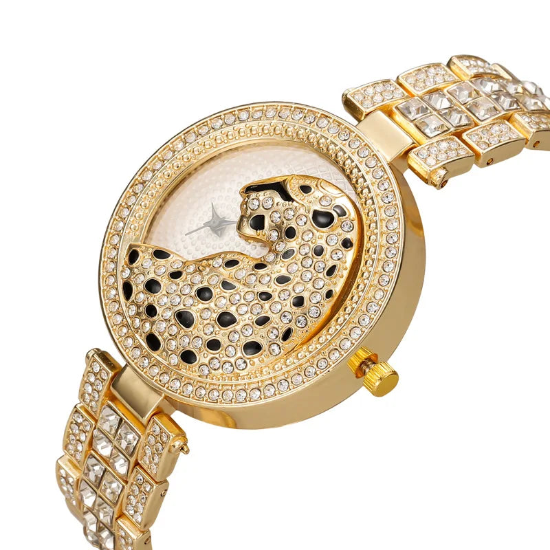 ساعة أوتاي H30 برأس النمر للنساء، مرصعة بالألماس، تعمل بحركة كوارتز، ساعة أنيقة وعصرية، تضفي لمسة من الأناقة والجاذبية على إطلالتك.