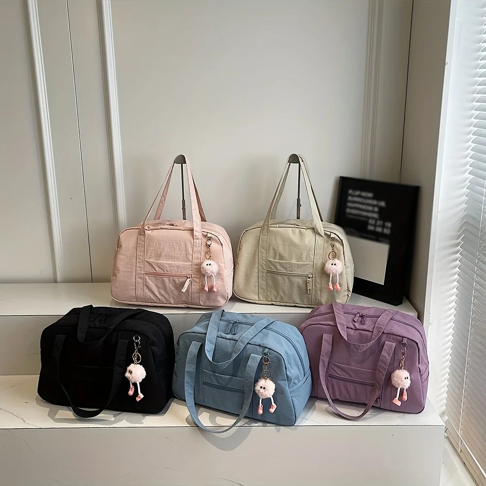 حقيبة نايلون كبيرة السعة للنساء، حقيبة سفر كاجوال أنيقة بكتف واحد، حقيبة كتف واحدة للسفر الجامعي