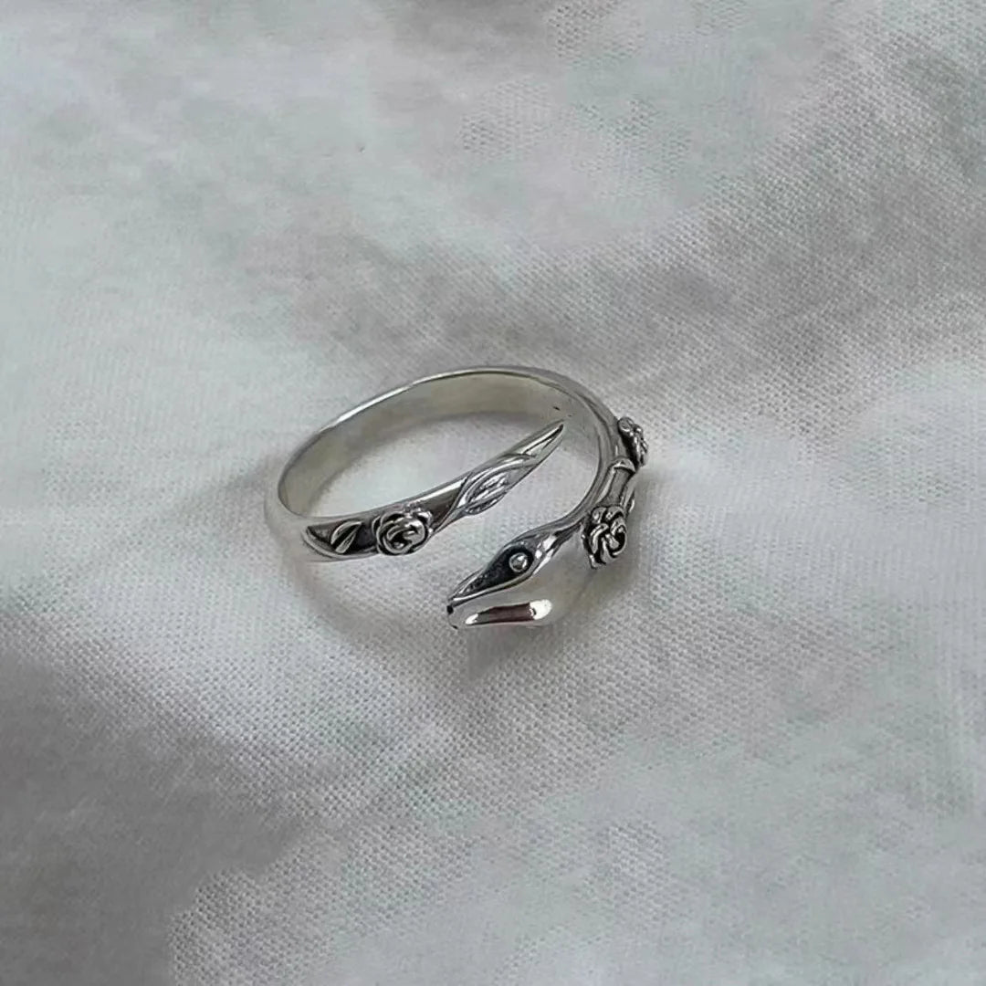 خاتم بانك من الفضة عيار 925 بتصميم تنين مجنح للنساء والفتيات، هدية مثالية للحفلات، مجوهرات عصرية مستوحاة من موسيقى الهيب هوب الكلاسيكية، خدمة توصيل مباشرة.