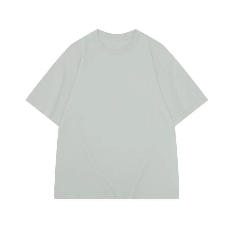 تي شيرت رجالي صيفي بأكمام قصيرة من Sycpman، 300 جرام، 10.58 أونصة، فضفاض، ثقيل الوزن، قطني، بلون سادة، مناسب للصيف