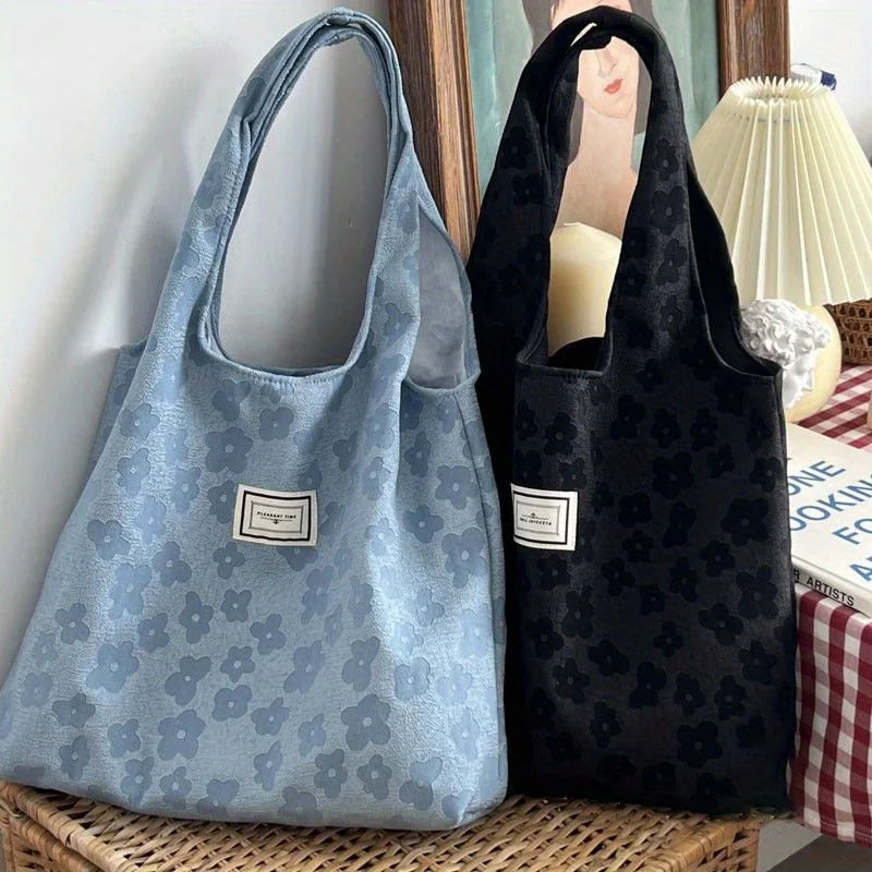 حقيبة يد أنيقة مزخرفة مناسبة للتنقل، حقيبة كتف متعددة الاستخدامات للاستخدام اليومي، حقيبة يد قماشية بتصميم أصلي، حقيبة حمل عملية