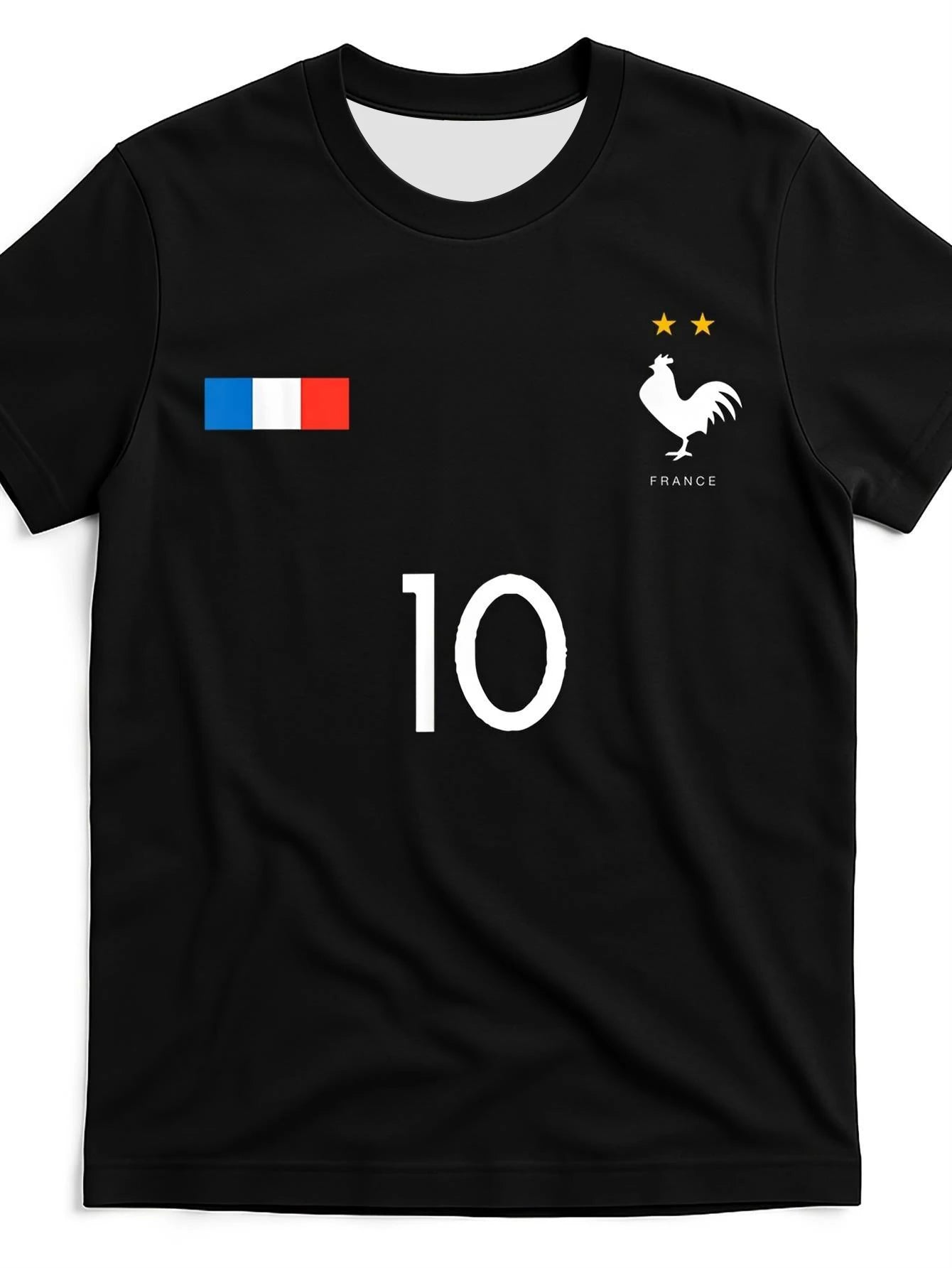 قمصان كرة القدم الفرنسية للرجال وكنزات المنتخب الوطني برقبة دائرية - مناسبة للمباريات والتدريبات والملابس الكاجوال وهدايا المشجعين