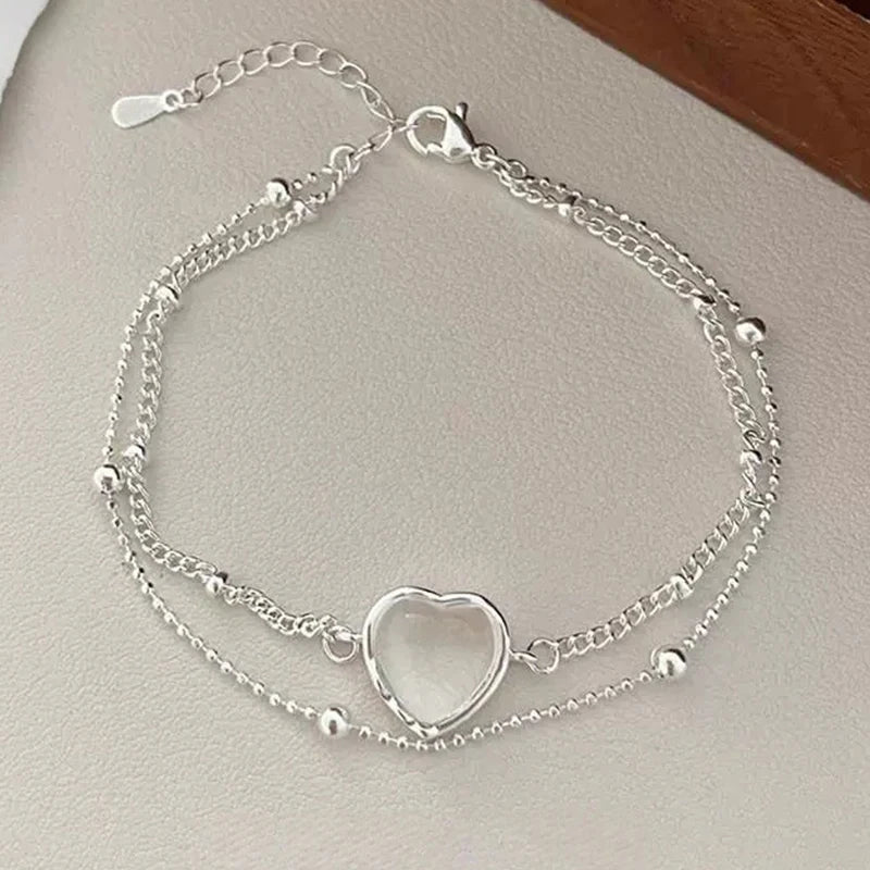 سوار PANJBJ من الفضة الإسترلينية عيار 925 عالي الجودة للنساء مصنوع من خرز الحب الكوري مجوهرات حلوة هدية شحن مباشر