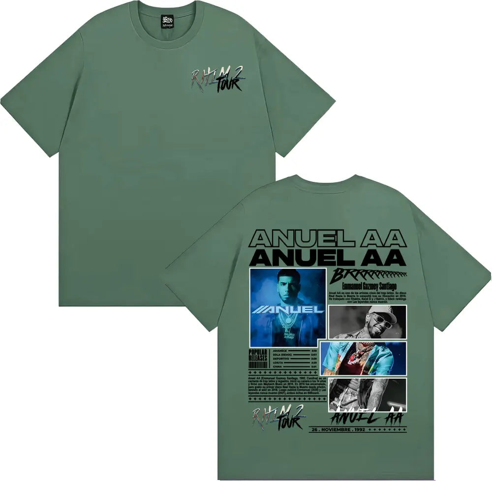 تيشيرتات جولة مغني الراب أنويل إيه إيه ريلم 2 لعام 2025، للرجال والنساء، بتصميم عصري مستوحى من موسيقى الهيب هوب، مصنوعة من القطن، بياقة دائرية وأكمام قصيرة.