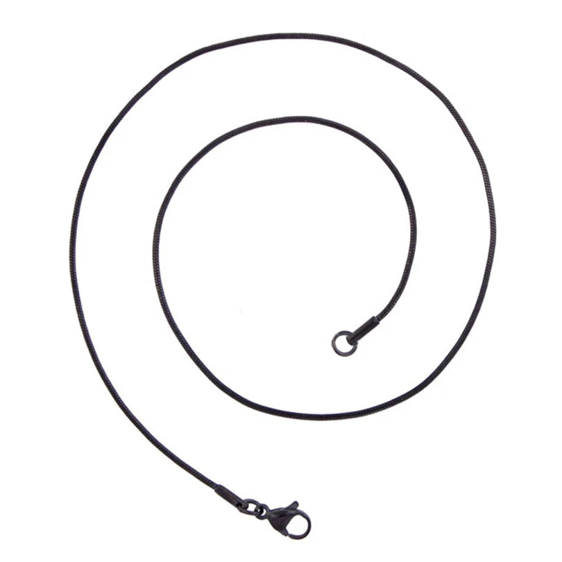 1/5/10 قطع 1.2 مم 45/50/60/70 سم سلسلة ثعبان مستديرة من الفولاذ المقاوم للصدأ للنساء والرجال إكسسوارات مجوهرات عصرية