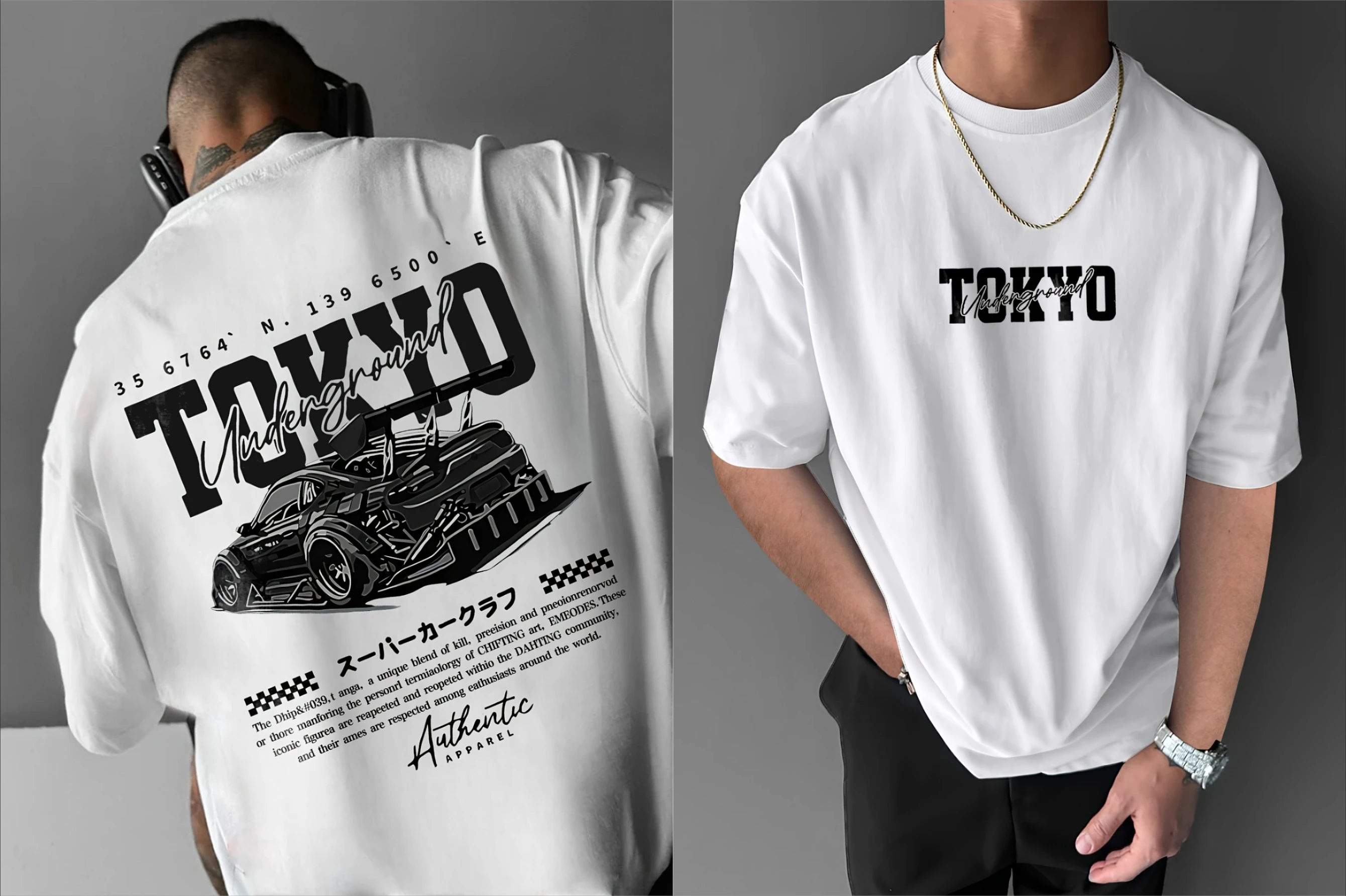 تيشيرت رجالي برسومات أنمي مستوحاة من مترو أنفاق طوكيو، باللونين الأسود والأبيض، بأكمام قصيرة، مناسب للأنشطة الخارجية والصيفية.
