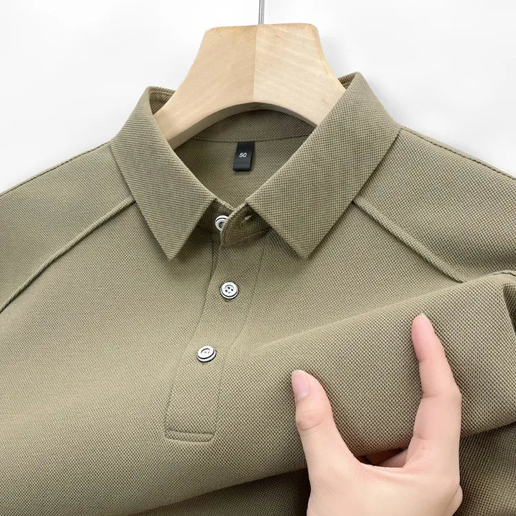 تي شيرت بولو رجالي صيفي 2025 بأكمام قصيرة مصنوع من القطن بنسبة 65%، مناسب للأعمال، بأكمام قصيرة، مقاسات M-4XL