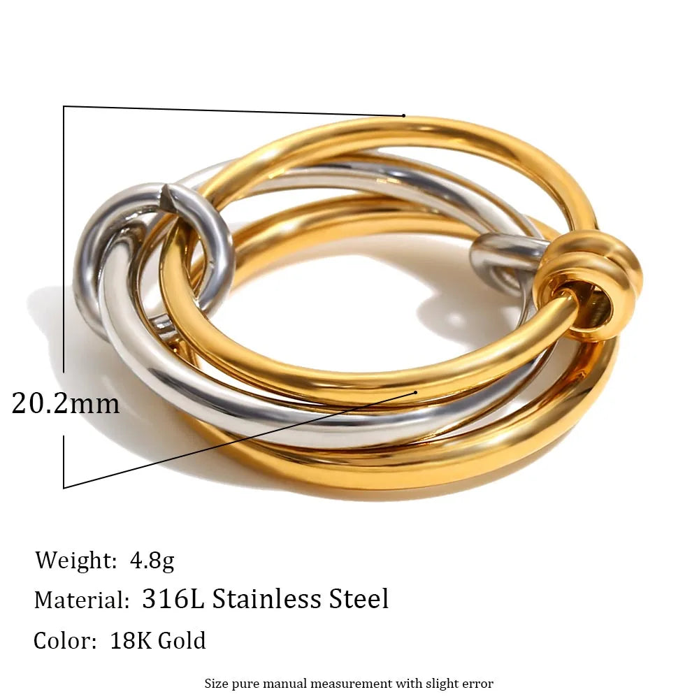 خواتم MamacitaSlay الفريدة الرائعة ذات الثلاثة أو الأربعة أصابع على شكل سلسلة من الفولاذ المقاوم للصدأ، مجوهرات عصرية مقاومة للماء للنساء والرجال، هدايا