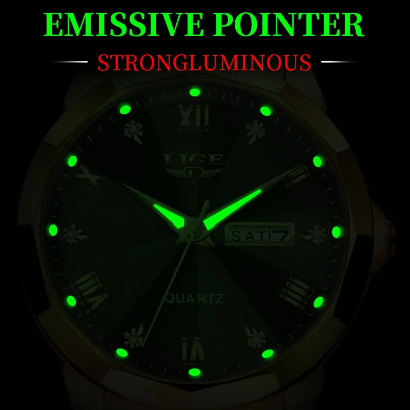 ساعة LIGE النسائية الجديدة، ساعة كوارتز أنيقة وعصرية، مقاومة للماء، مزودة بإضاءة خلفية وتاريخ، مصنوعة من الفولاذ المقاوم للصدأ، هدية مثالية للصديقة أو الحبيبة