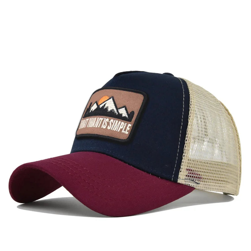 قبعة بيسبول مطرزة بشبكة قابلة للتهوية للنساء والرجال لعام 2025، قبعة واقية من الشمس للرياضات الخارجية وركوب الدراجات والسفر وقبعة شمس للأب