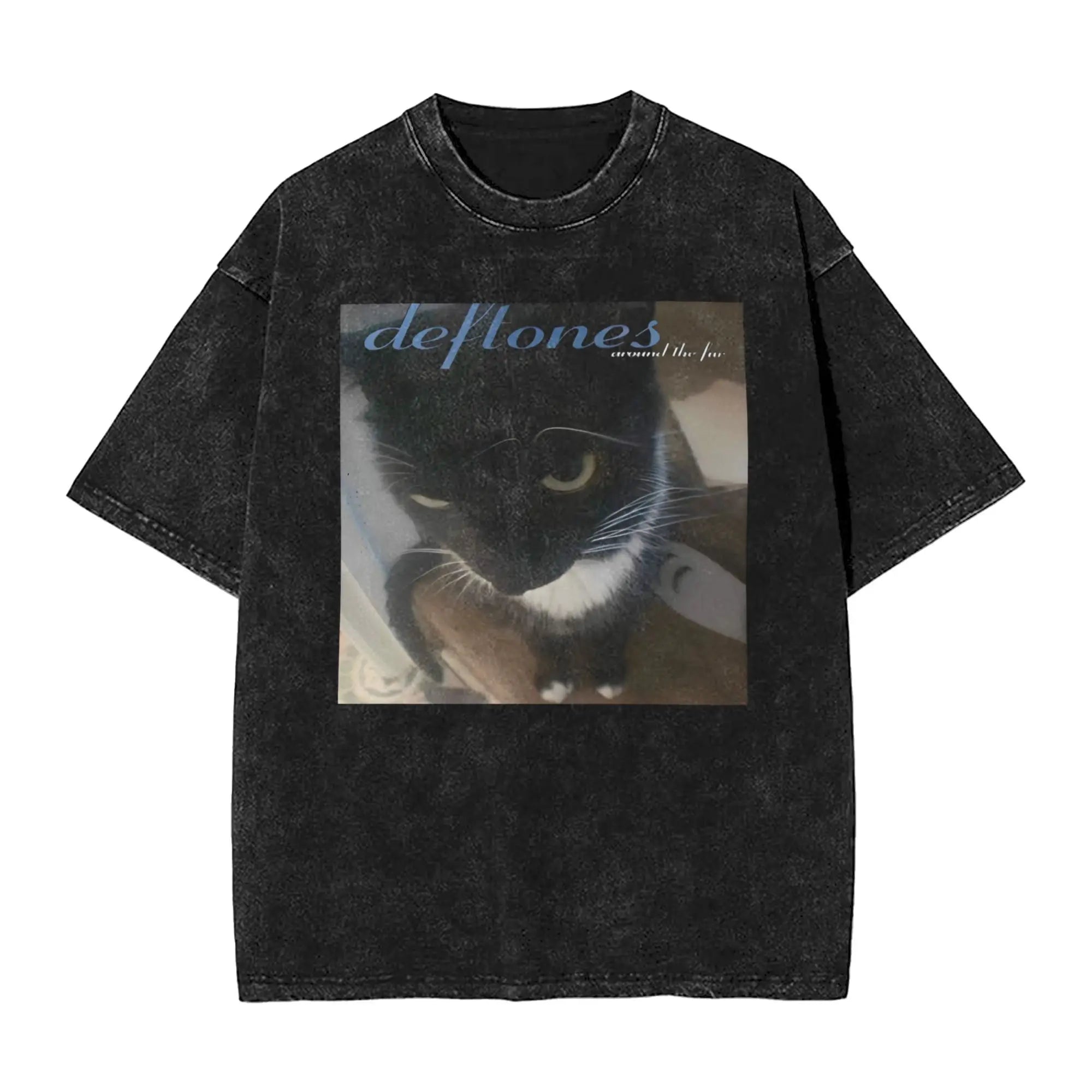 ملابس رجالية جديدة من Ohms White Pony Deftones Rock Band مغسولة بأكمام قصيرة ورقبة مستديرة Y2K ملابس رجالية Camisetas