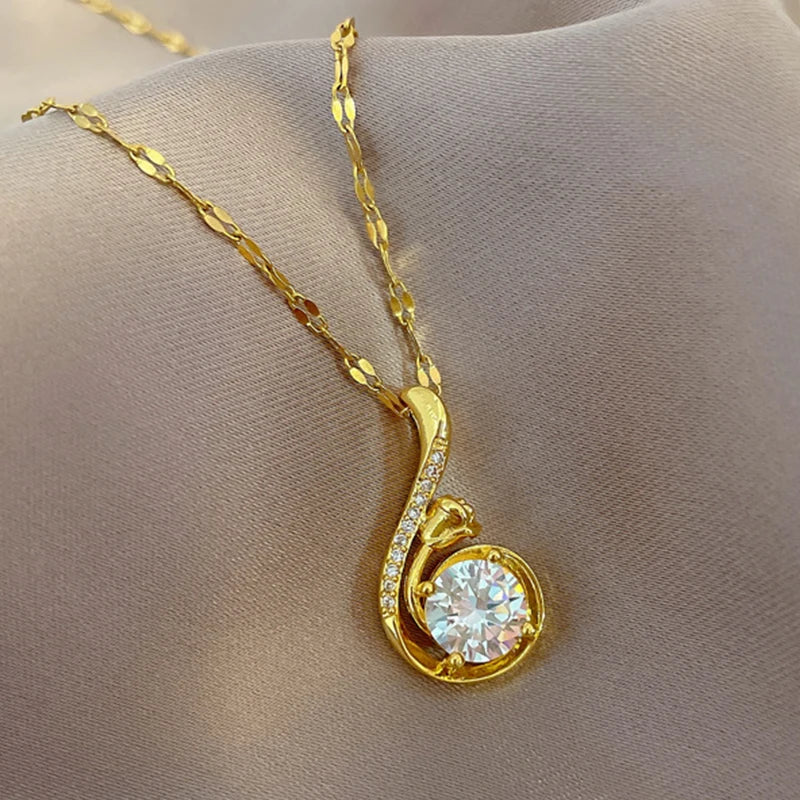 إكسسوارات مجوهرات للنساء قلادة ذهبية من الفولاذ المقاوم للصدأ سلسلة ربط الترقوة منتجات رخيصة مع شحن مجاني